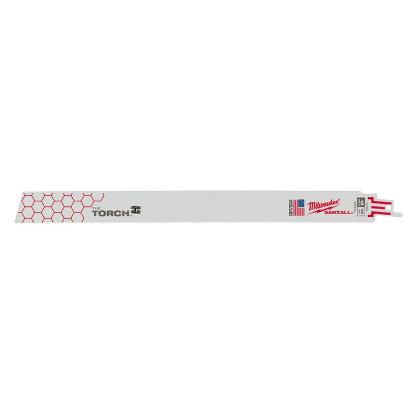 Milwaukee SAWZALL 48-00-5794 Double Duty Straight Back Reciprocating Saw Blade, 12 in L x 1 in W, 14 TPI, Bi-Metal Body, Universal/Toothed Edge Tang